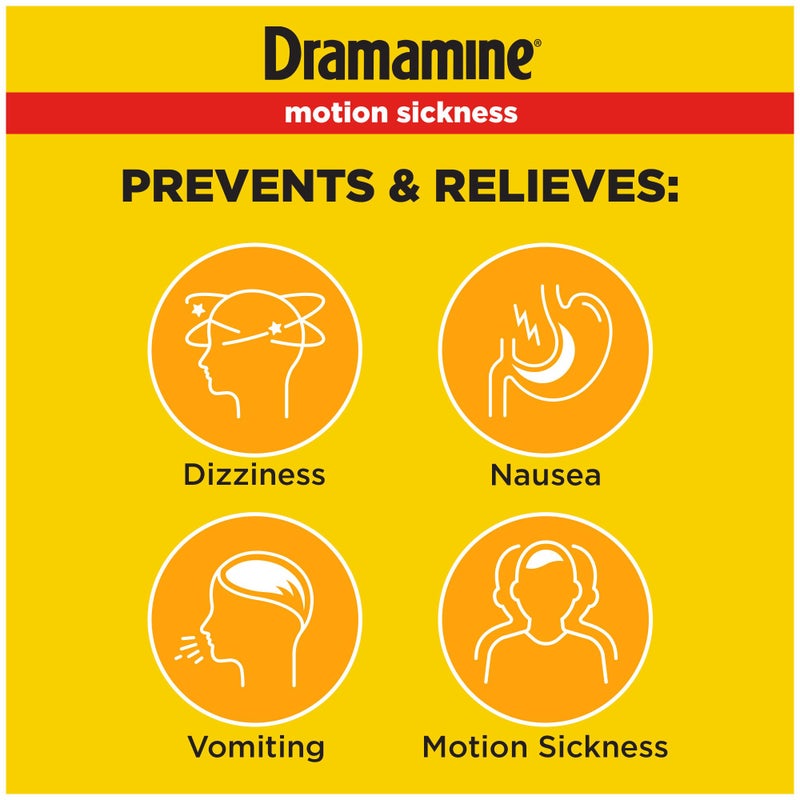 Dramamine Chewable, Motion Sickness Relief, Orange Flavor, 8 Count - Image 2
